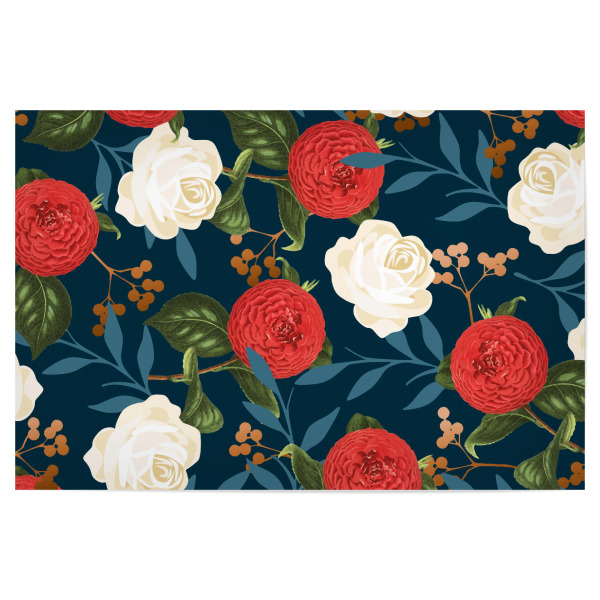 Poster 30x20 cm "Floral Obsession V2" artboxONE - Natur,Floral,Festivals - Expressionismus,Muster,3 d,Mit blumen,Natur,Blüte,Exotisch,Dunkel,Blumen