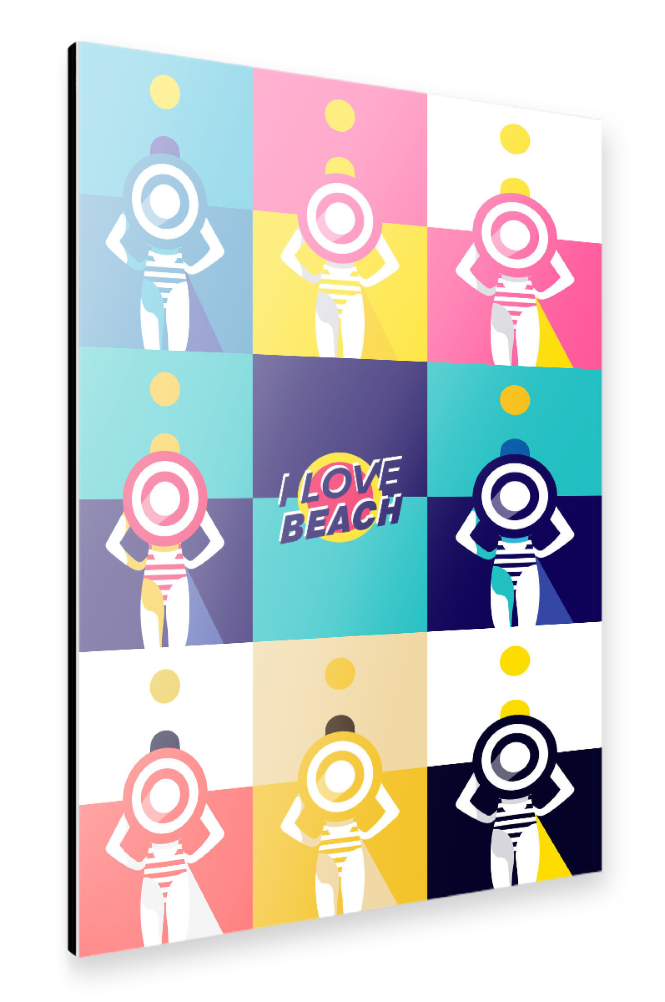 Alu-Dibond "I Love Beach" 30x20 cm artboxONE