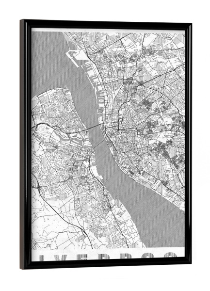 Poster mit schwarzem Rahmen "Liverpool Großbritannien" artboxONE - Städte,Schwarzweiß,Kartografie