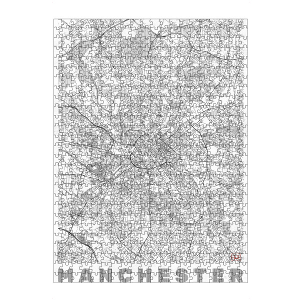 artboxONE Puzzle "Manchester Großbritannien" artboxONE - Städte,Schwarzweiß,Kartografie