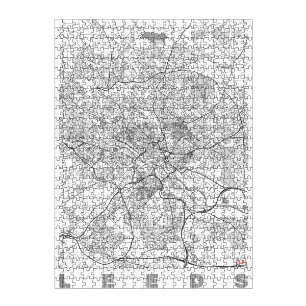 Puzzle Ravensburger "Leeds Großbritannien" artboxONE - Städte,Schwarzweiß,Kartografie
