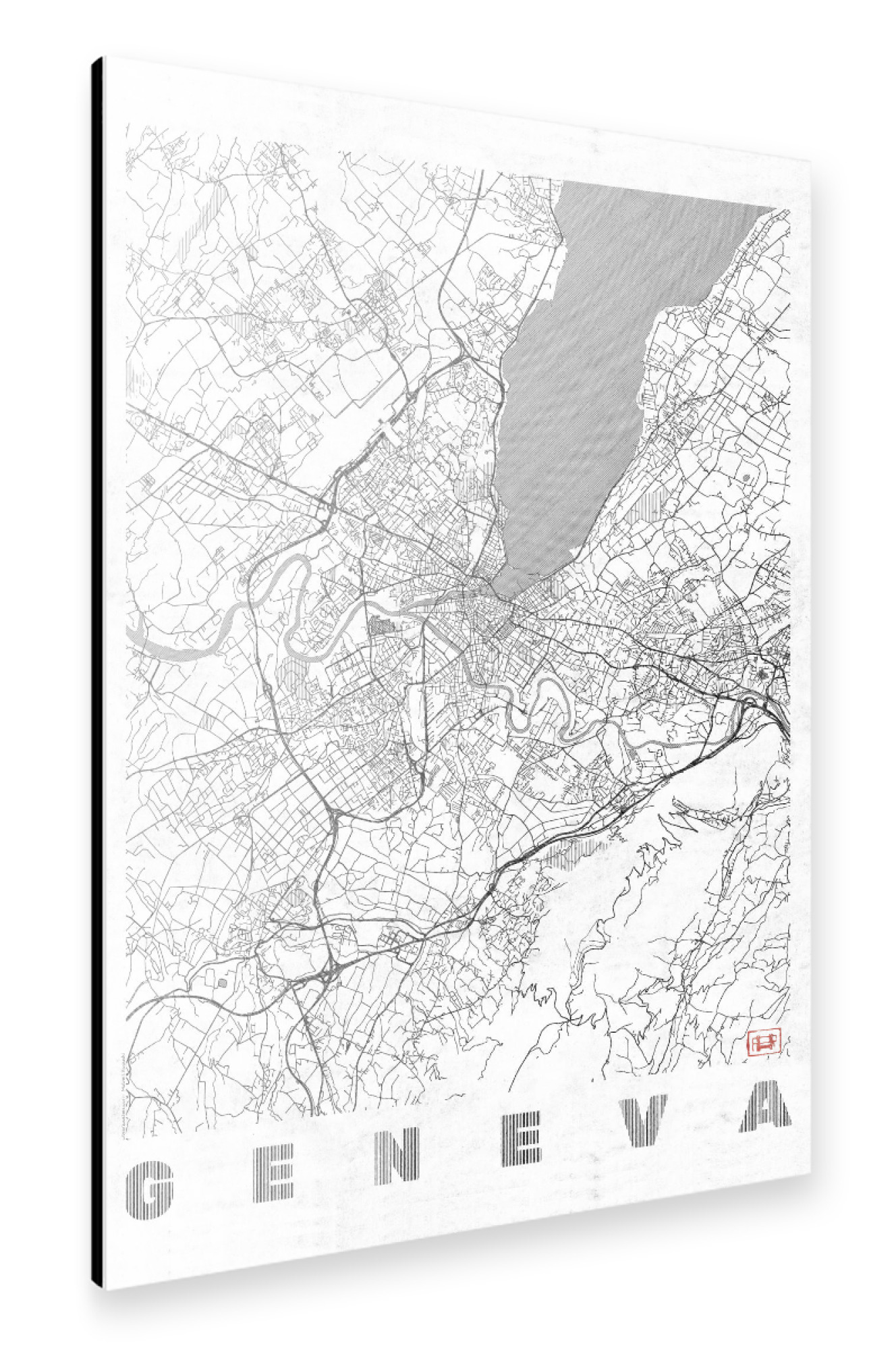 Alu-Dibond "Genf Schweiz" 30x20 cm artboxONE