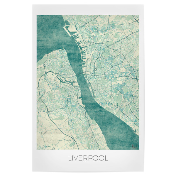 Poster "Liverpool Großbritannien 02" artboxONE - Städte,Kartografie