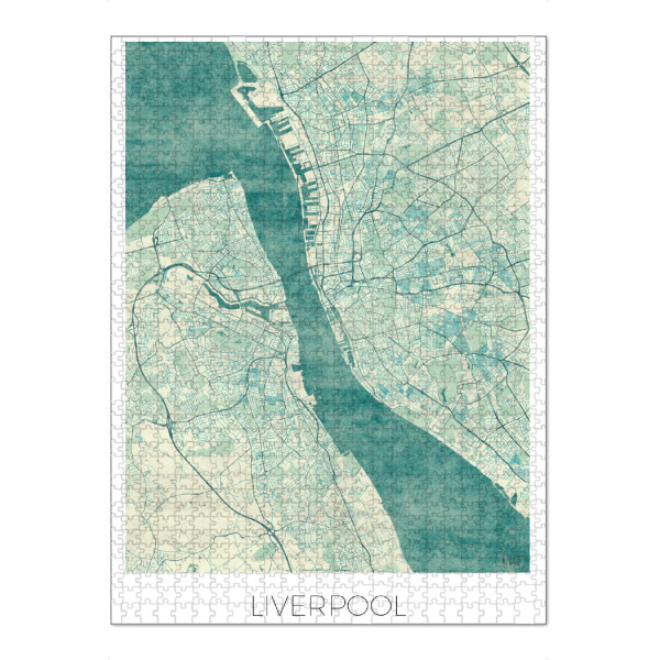 Puzzle Ravensburger "Liverpool Großbritannien 02" artboxONE - Städte,Kartografie