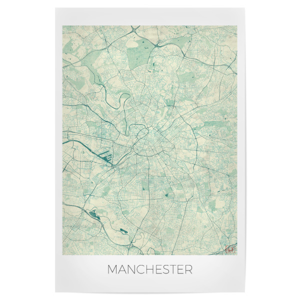 Poster 30x20 cm "Manchester Großbritannien 02" artboxONE - Städte,Kartografie