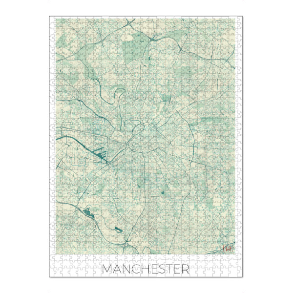 Puzzle Ravensburger "Manchester Großbritannien 02" artboxONE - Städte,Kartografie