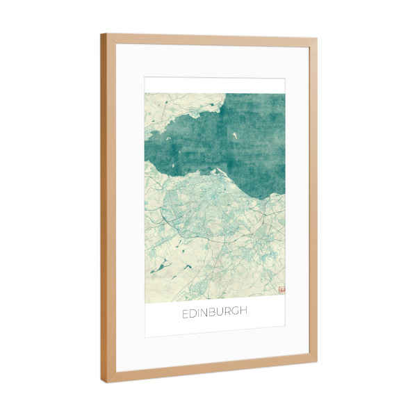 Poster mit Rahmen Kupfer "Edinburgh Großbritannien 02" artboxONE - Städte,Kartografie
