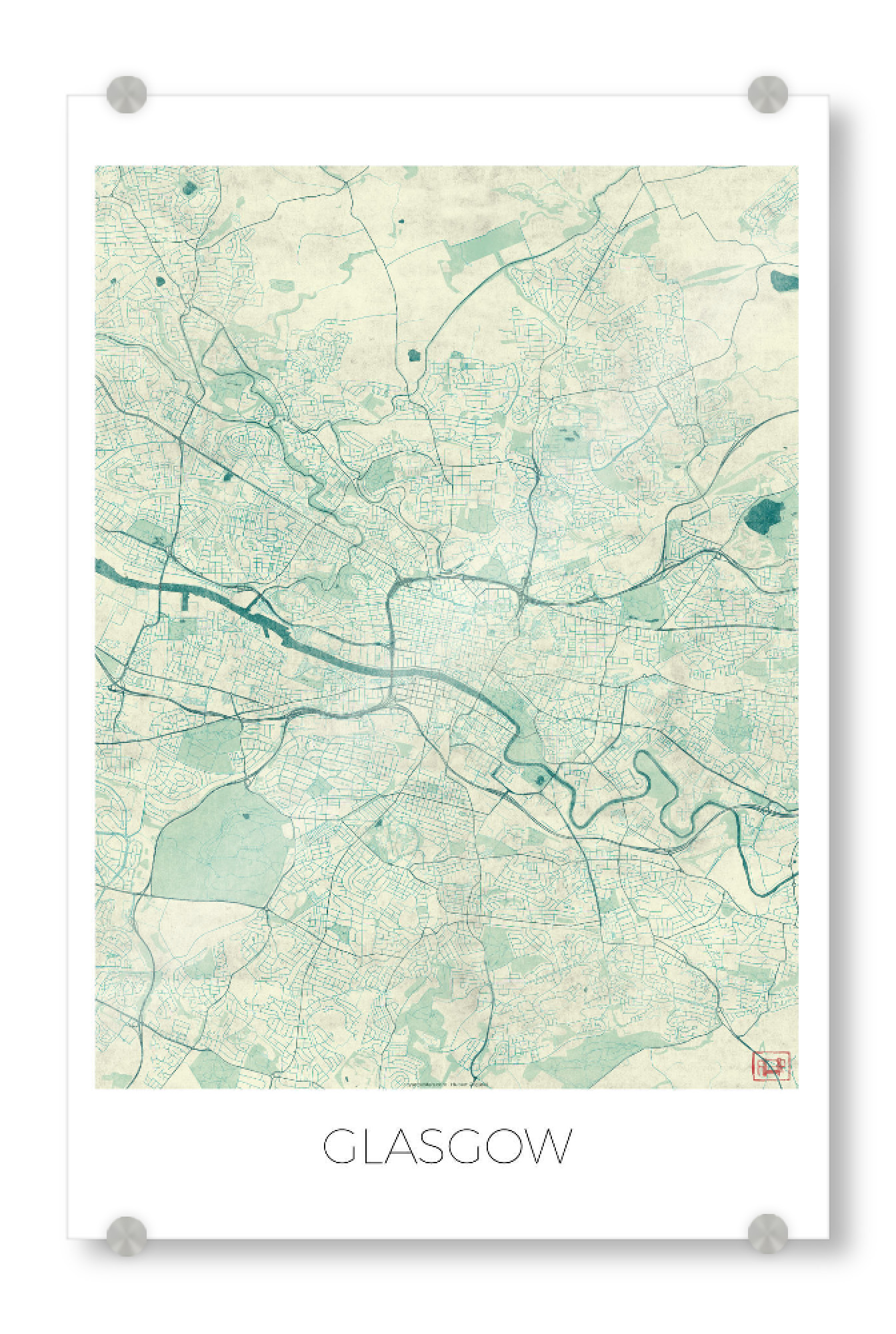 Acrylglasbild "Glasgow Großbritannien 02" artboxONE - Städte,Kartografie