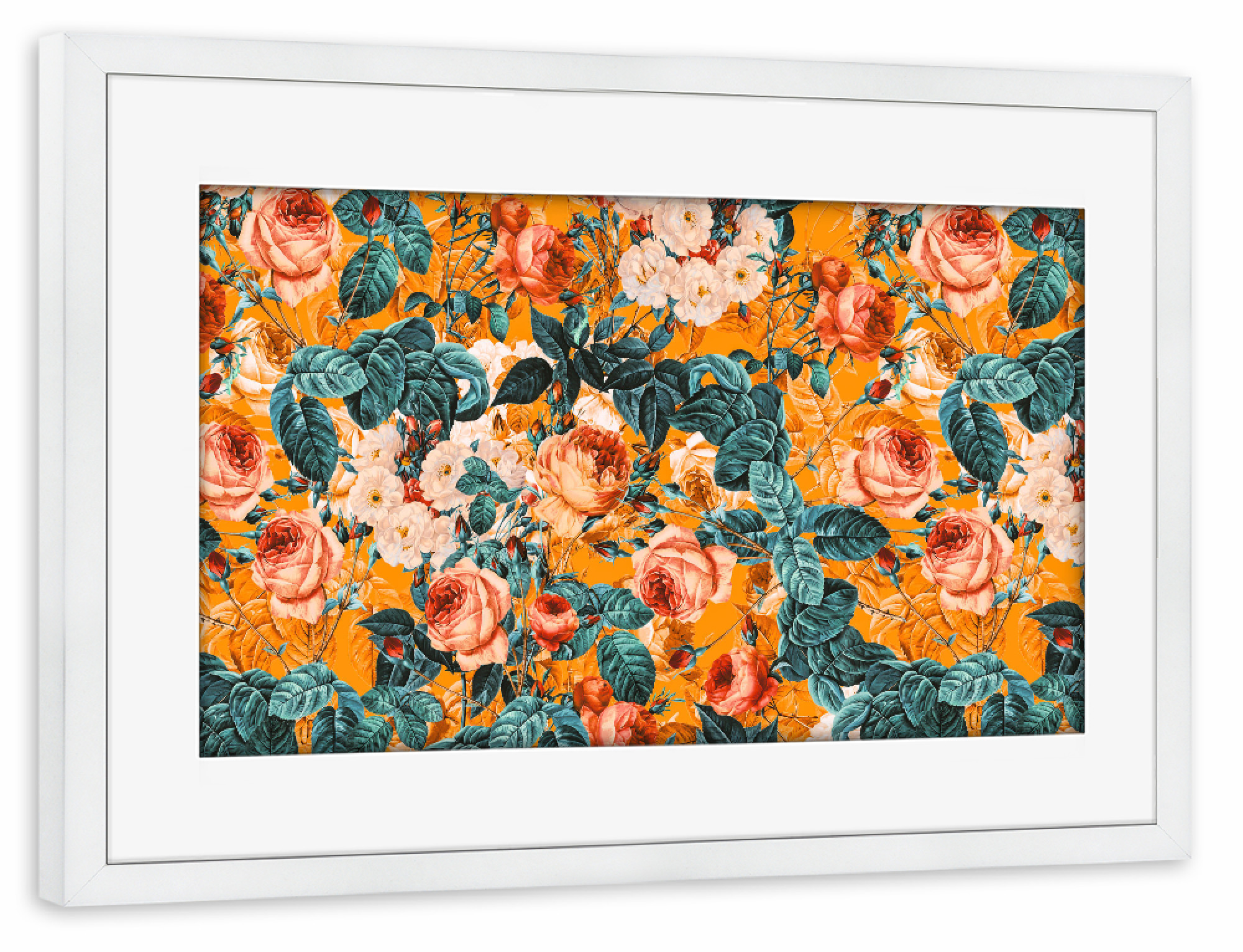 Poster mit Rahmen weiß "SUMMER GARDEN III" artboxONE - Floral,Festivals