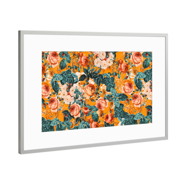 Poster mit Rahmen Silber "SUMMER GARDEN III" artboxONE - Floral,Festivals