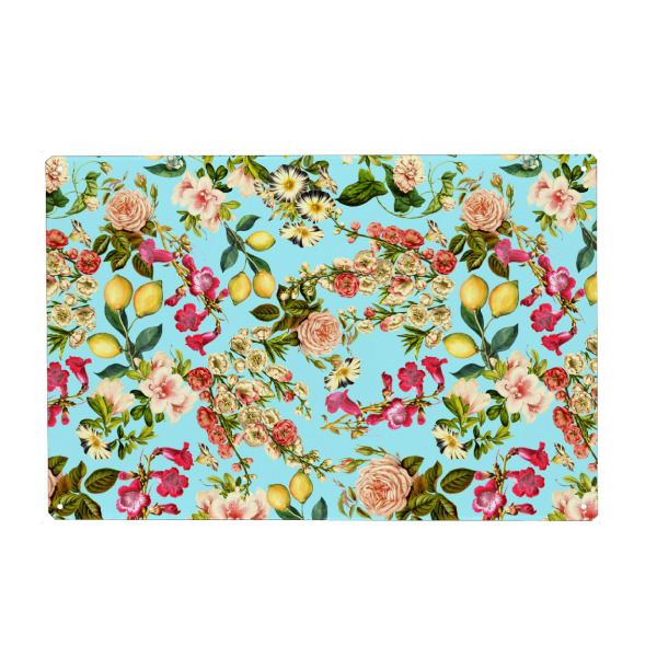 Holzbild "Lemon and Leaf Pattern IV" artboxONE - Floral,Essen & Trinken / Obst & Gemüse,Festivals