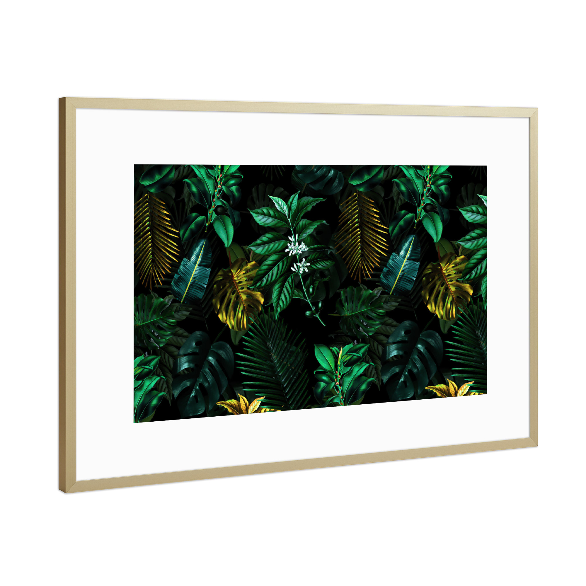 Poster mit Rahmen Gold "TROPICAL GARDEN" artboxONE - Floral,Festivals