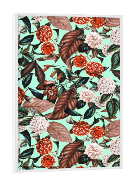 Poster mit weißem Rahmen "Summer Botanical Garden VII" artboxONE - Floral,Festivals