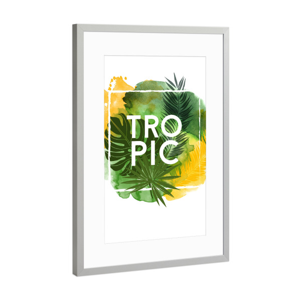 Poster mit Rahmen Silber "Tropic" artboxONE - Typografie,Natur,Floral,Reise / Asien,Festivals