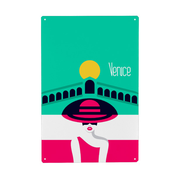 Holzbild "Stylish Journey - Venice" artboxONE - Reise,Architektur,Städte / Venedig,Fashion,Reise / Länder