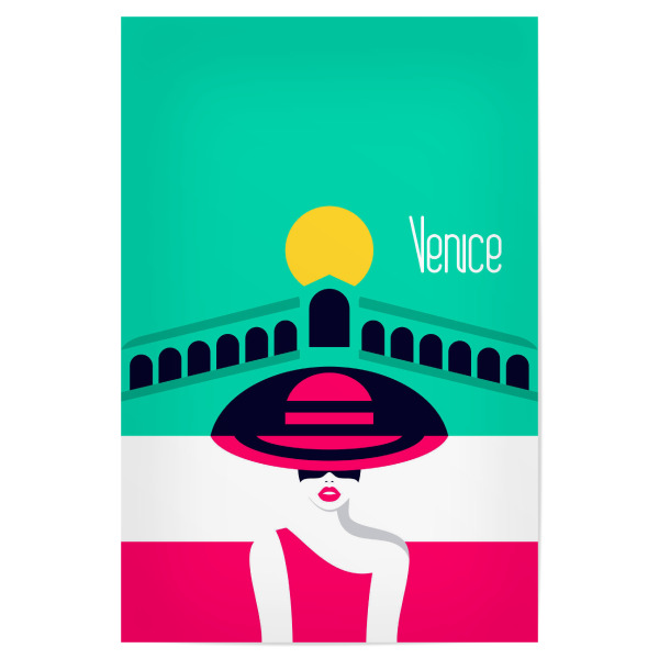 Poster "Stylish Journey - Venice" artboxONE - Reise,Architektur,Städte / Venedig,Fashion,Reise / Länder