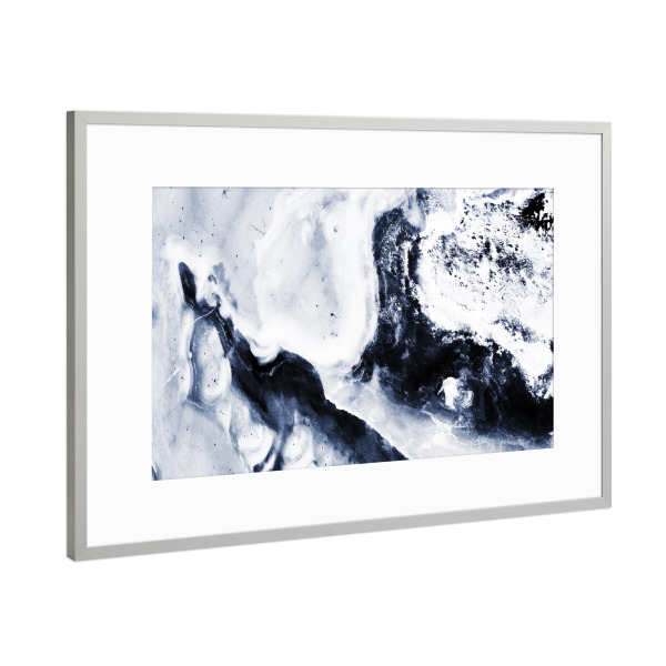 Poster mit Rahmen Silber "Drown" artboxONE - Abstrakt,Marmor - Realismus,Wasser,Eis,Natur,Gletscher,Marmor,Exotisch