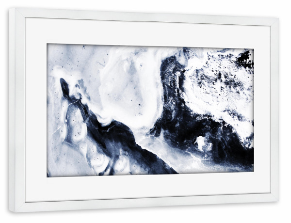 Poster mit Rahmen weiß "Drown" artboxONE - Abstrakt,Marmor - Realismus,Wasser,Eis,Natur,Gletscher,Marmor,Exotisch
