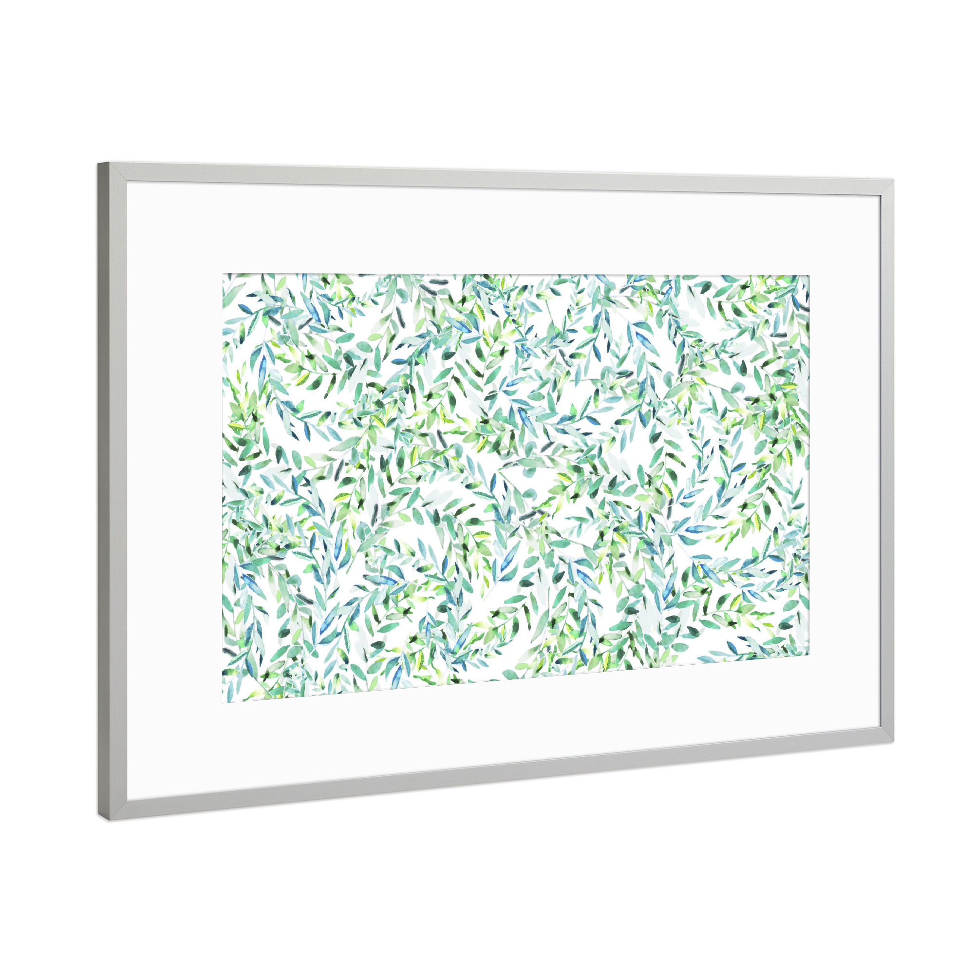 Poster mit Rahmen Silber "Watercolor Freshness" artboxONE - Natur,Abstrakt,Festivals