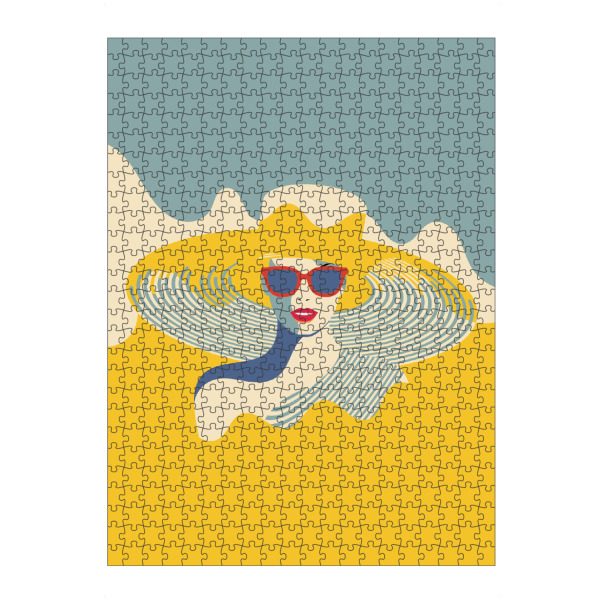 Puzzle Ravensburger "Lady in Sunglasses and Resort hat" artboxONE - Reise,Fashion,Festivals
