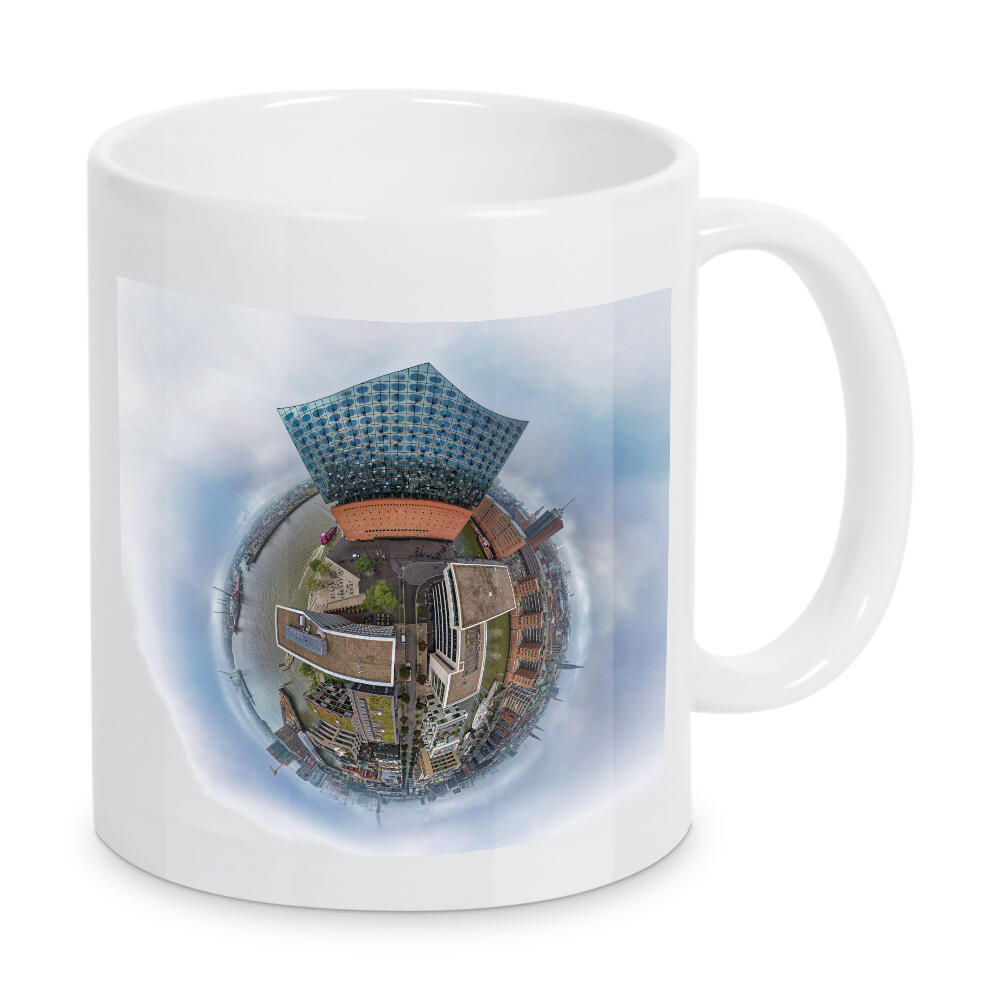 Tasse "Elphi Ostwand - Kleiner Planet" artboxONE - Städte,Städte / Hamburg,Reise,Architektur,Reise / Länder