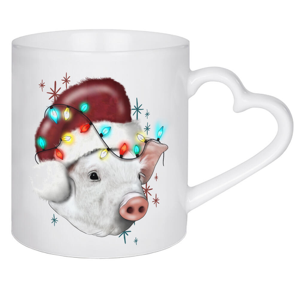 Herztasse "Weihnachtsschwein-Illustration" artboxONE - Tiere,Weihnachten,Festivals