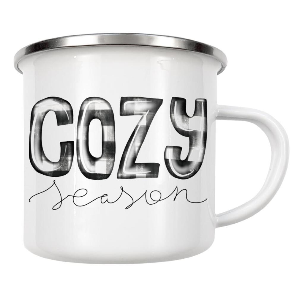 Emaille Tasse "Buffalo Plaid Winter" artboxONE - Typografie,Abstrakt,Weihnachten,Festivals