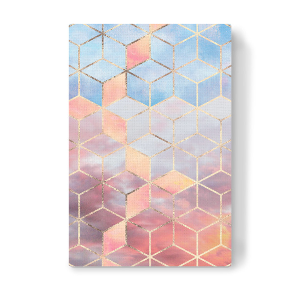 Leinwandbild "Magic Sky Cubes" artboxONE - Natur,Abstrakt,Geometrie - Graphic,Patterns,Sky,Gold