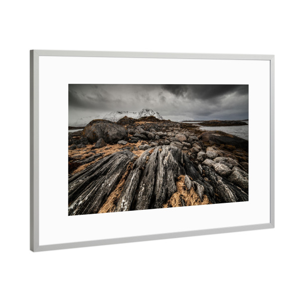 Poster mit Rahmen Silber "Mystic Coast" artboxONE - Natur