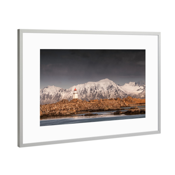 Poster mit Rahmen Silber "Gewitterleuchtturm" artboxONE - Natur,Reise,Reise / Strand und Meer,Reise / Länder