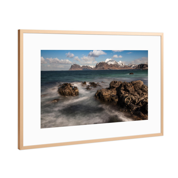 Poster mit Rahmen Kupfer "Steinküste" artboxONE - Natur,Reise,Reise / Strand und Meer