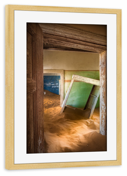 Poster mit Rahmen kiefer "Kolmanskop No2" artboxONE - Natur,Reise,Architektur,Geometrie,Reise / Afrika