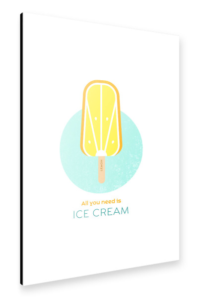 Alu-Dibond "Eis am Stiel – Zitrone" 30x20 cm artboxONE