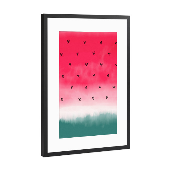Poster mit Rahmen Schwarz (Metallic) "Watermelon Theme" artboxONE - Essen & Trinken,Festivals