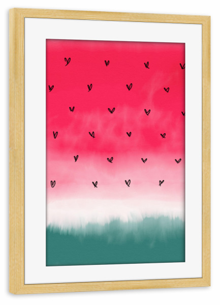 Poster mit Rahmen kiefer "Watermelon Theme" artboxONE - Essen & Trinken,Festivals
