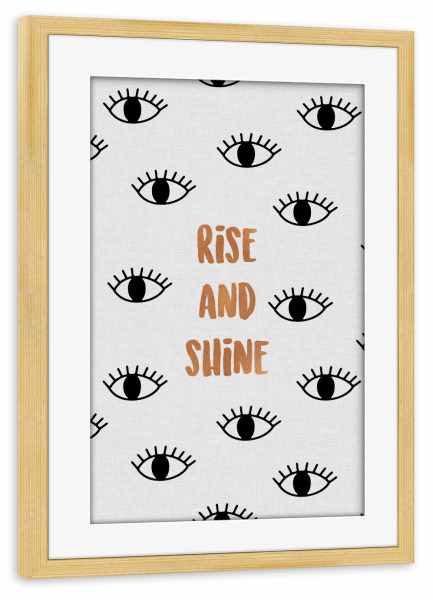 Poster mit Rahmen kiefer "Rise And Shine Festival" artboxONE - Typografie,Sport / Motivation