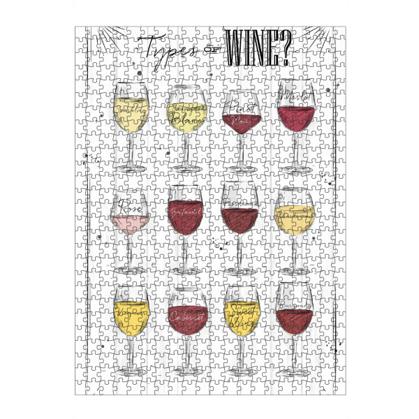 Puzzle Ravensburger "Types of Wine 03" artboxONE - Essen & Trinken,Schwarzweiß,Essen & Trinken / Alkohol