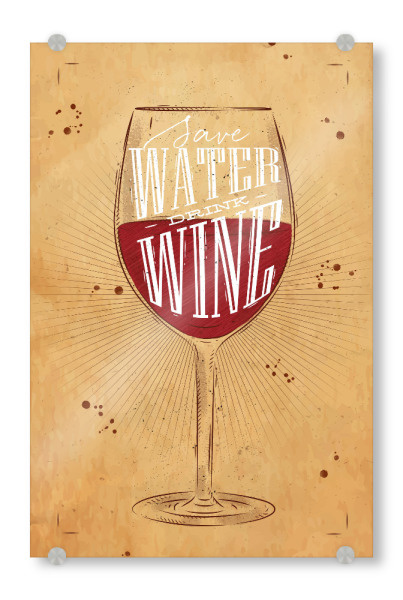Acrylglasbild "Save Water 03" artboxONE - Schwarzweiß,Essen & Trinken / Alkohol