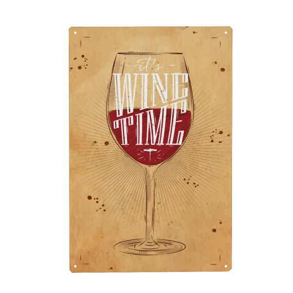 Metall Poster "Wine Time 02" artboxONE - Schwarzweiß,Essen & Trinken / Alkohol