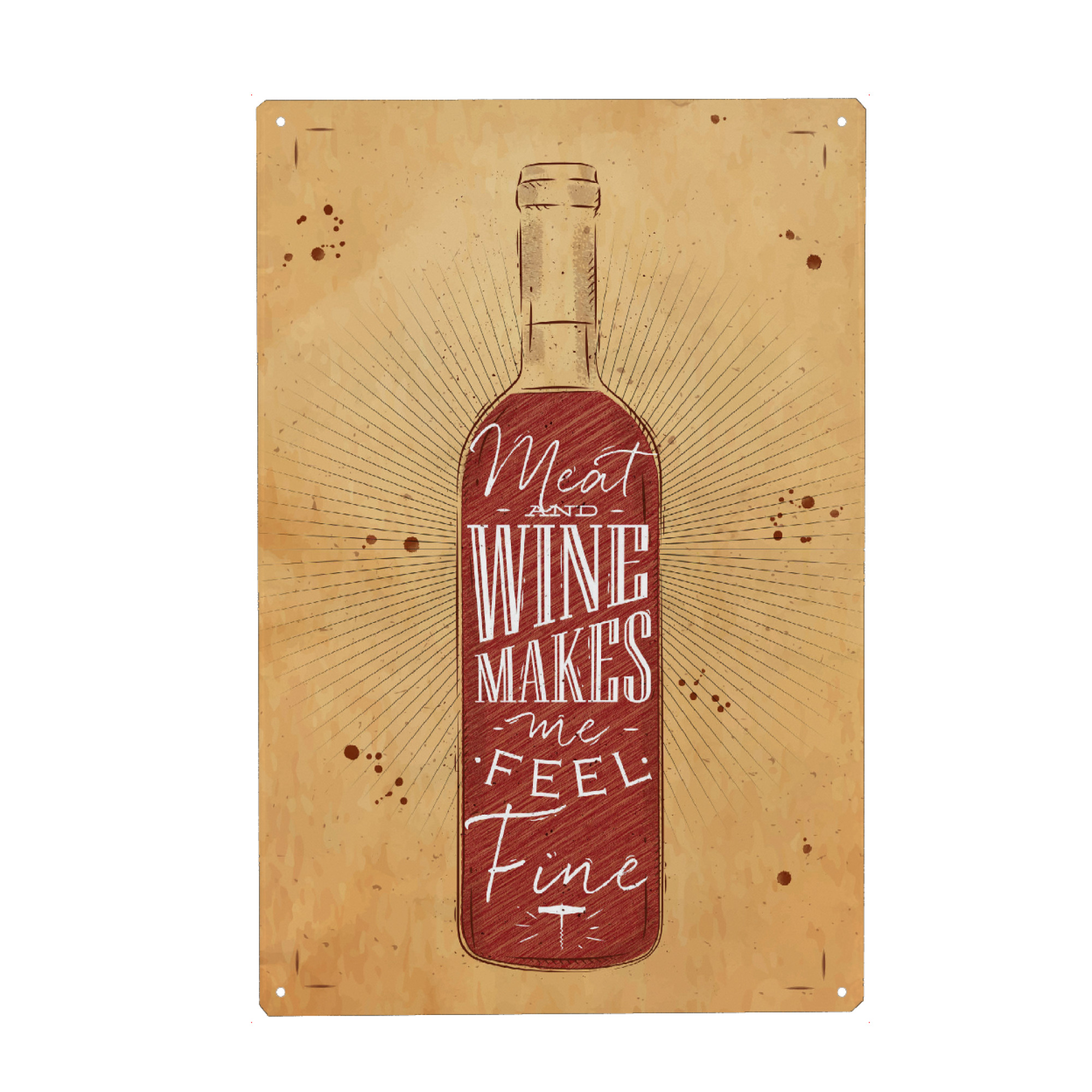 Metall Poster "Meat and Wine 01" artboxONE - Essen & Trinken / Alkohol