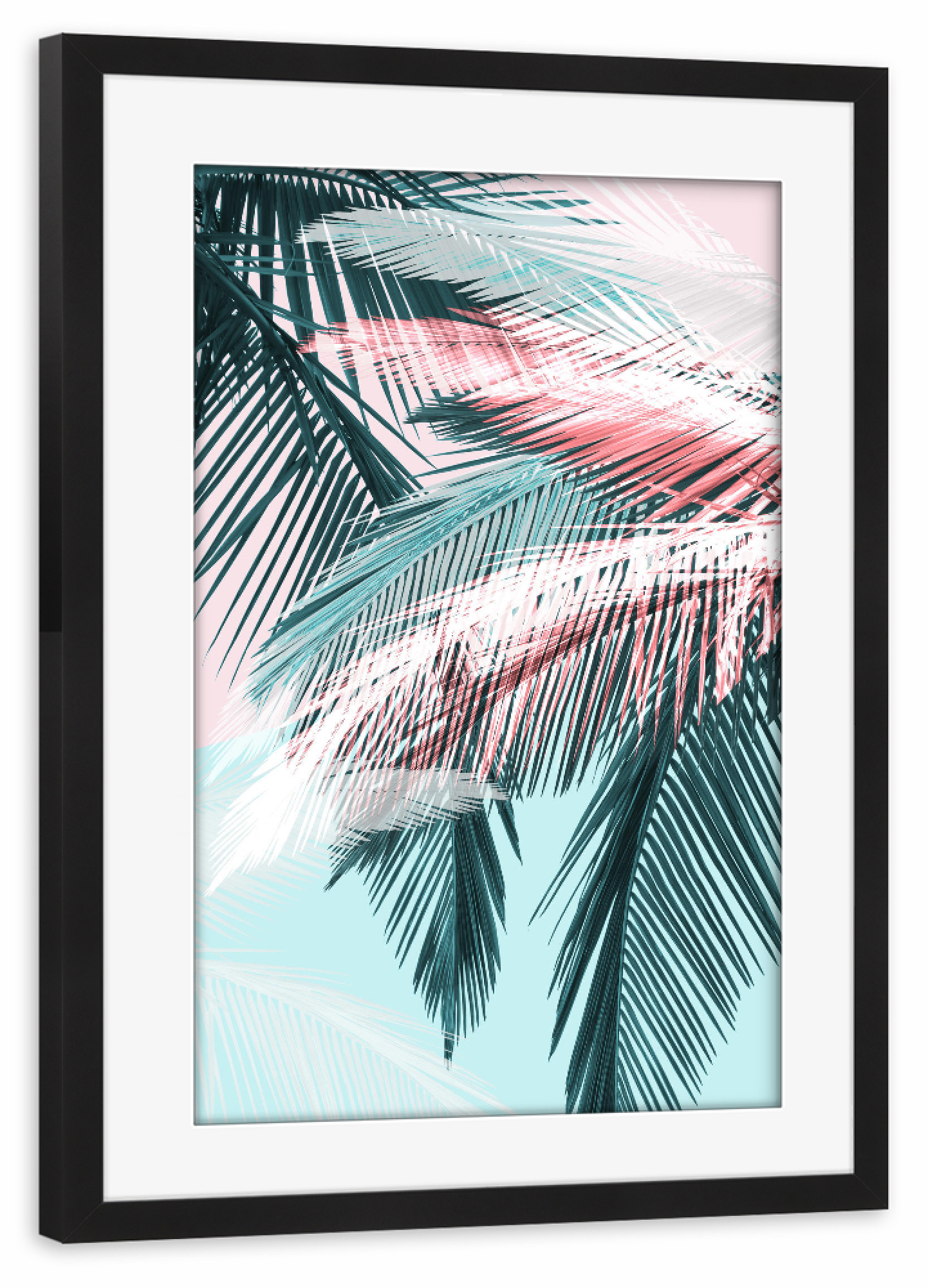 Poster mit Rahmen schwarz "Tropical palms" artboxONE - Natur,Floral,Abstrakt,Geometrie,Festivals - Tropisch,Palme,Natur,Beach,Strand