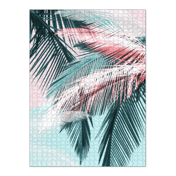 Puzzle Ravensburger "Tropical palms" artboxONE - Natur,Floral,Abstrakt,Geometrie,Festivals - Tropisch,Palme,Natur,Beach,Strand - Bild tropisch