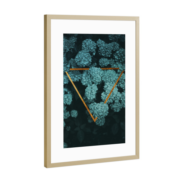 Poster mit Rahmen Gold "Bloom 01" artboxONE - Natur,Floral,Abstrakt,Geometrie,Festivals