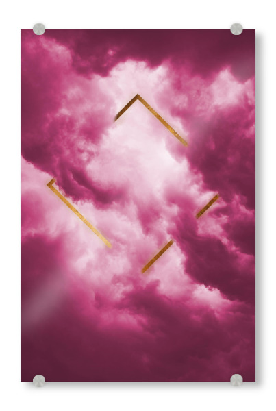 Acrylglasbild "Clouds 02" artboxONE - Natur,Reise,Abstrakt,Schwarzweiß,Geometrie,Kartografie,Festivals