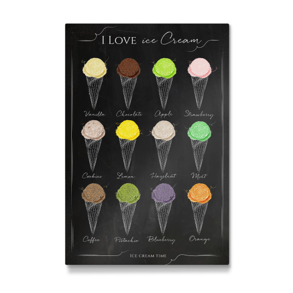 Galerie-Print "Ice cream menu chalk" 30x20 cm artboxONE