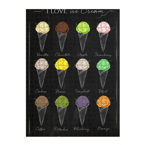 artboxONE Puzzle "Ice cream menu chalk" artboxONE - Essen & Trinken,Schwarzweiß,Festivals