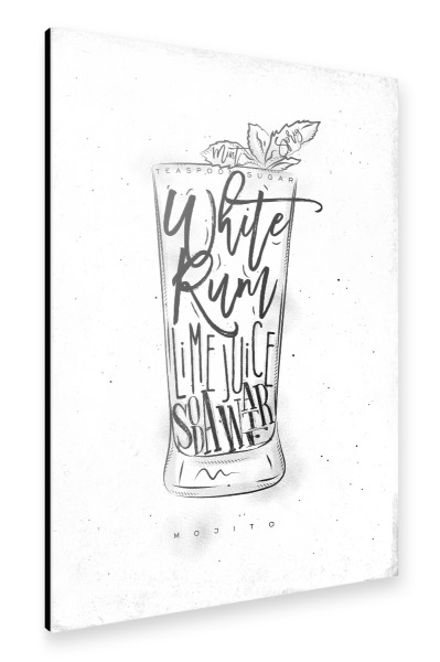 Alu-Dibond "Mojito cocktail white" 30x20 cm artboxONE