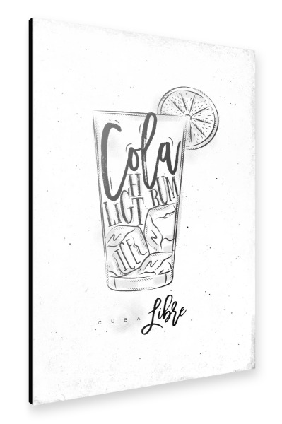 Alu-Dibond "Cuba Libre cocktail white" 30x20 cm artboxONE