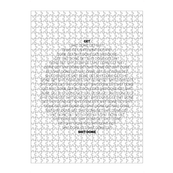 Puzzle Ravensburger "Text Art GET SHIT DONE" artboxONE - Typografie,Schwarzweiß