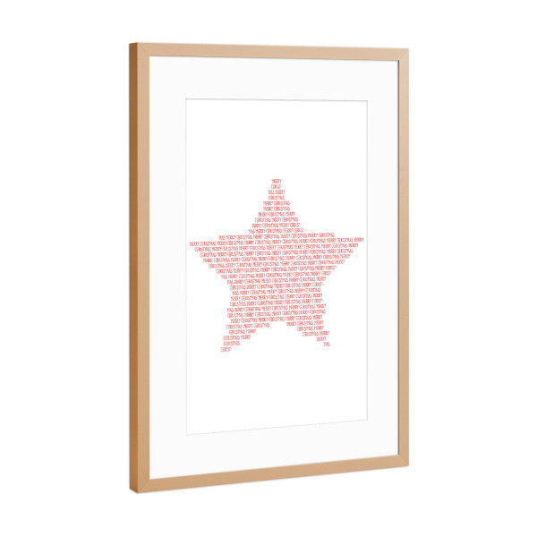 Poster mit Rahmen Kupfer "Text Art MERRY CHRISTMAS" artboxONE - Typografie,Weihnachten